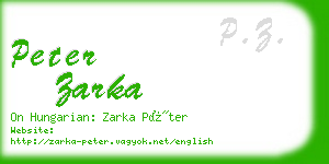 peter zarka business card